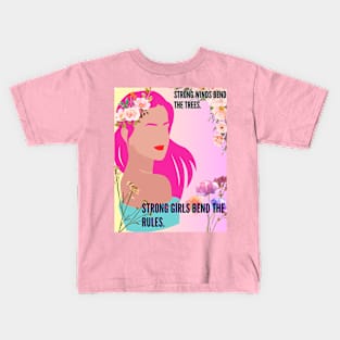 Strong Girls Bend The Rules Kids T-Shirt
